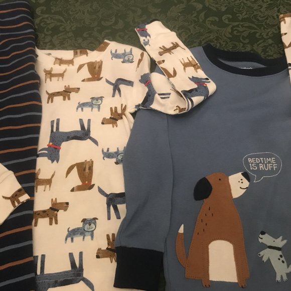 NWt TWINS 18m carters blue dog 4 pc pajamas spring - Picture 3 of 13